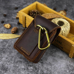 Brown Leather Cigarette Bag Holster Waist Pouches Dark Brown Belt Pouch Belt Bag For Men