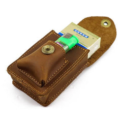 Brown Leather Cigarette Bag Holster Waist Pouches Dark Brown Belt Pouch Belt Bag For Men
