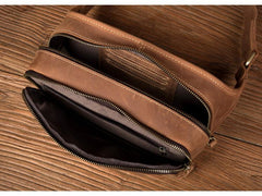 Vintage Brown Mens Leather Fanny Pack Waist Bag Leather Hip Pack Belt Bags Bumbag for Men