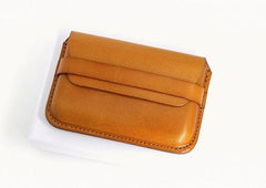 Brown Leather Mens Card Wallet Front Pocket Wallets Cool Small Change Wallet for Men