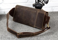Brown Leather Mens Fanny Pack Waist Bag Hip Pack Light Brown Belt Bag Bumbag for Men