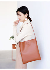 Brown Leather Womens Tote Bag Purse Shoulder Bag For Women