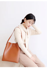 Brown Leather Womens Tote Bag Purse Shoulder Bag For Women