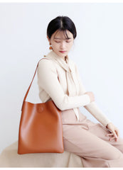 Brown Leather Womens Tote Bag Purse Shoulder Bag For Women