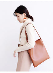 Brown Leather Womens Tote Bag Purse Shoulder Bag For Women