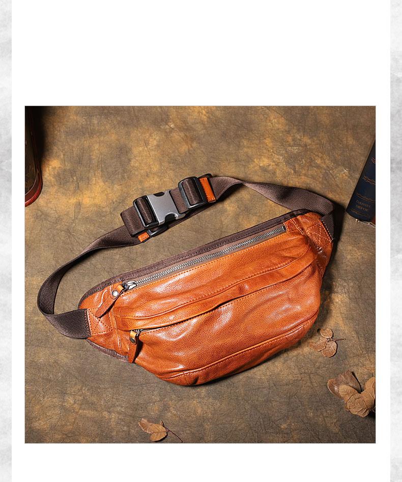 Tan leather fanny pack online