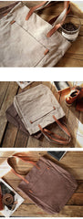 Khaki Vintage Canvas Men Womens Large Tote Bag Green Canvas Shoulder Tote Bag Shopper Tote For Men