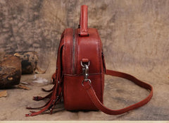 Black Gray Vintage Womens Leather Purse Tassel Handbag Red Shoulder Bag Crossbody Purses for Ladies