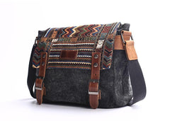 Gray Waxed Canvas Country Style Mens 11'' Side Bag Courier Bag Shoulder Bag Small Messenger Bag for Men