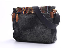 Gray Waxed Canvas Country Style Mens 11'' Side Bag Courier Bag Shoulder Bag Small Messenger Bag for Men