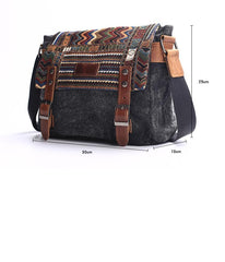 Gray Waxed Canvas Country Style Mens 11'' Side Bag Courier Bag Shoulder Bag Small Messenger Bag for Men