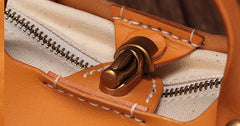 Brown Womens Handmade Leather Box Handbag Tote Brown Shoulder Bag Crossbody Purse For Women