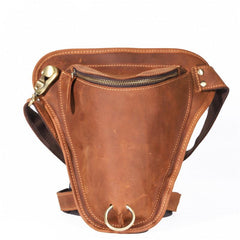 Cool Brown Leather Men's Belt Pouch Belt Bag Drop Leg Bag Waist Bag For Men