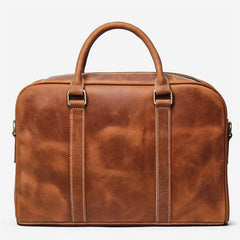 Vintage Brown  Leather Men's Professional Briefcase 14inch Computer Briefcase Handbag For Men