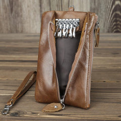 CASUAL MENS LEATHER SLIM ZIPPER CLUTCH WALLET PURSE BAG CLUTCH BAG CAR KEY CASE FOR MEN