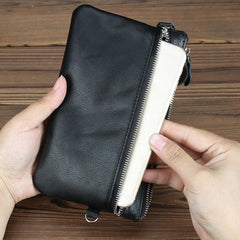 CASUAL MENS LEATHER SLIM ZIPPER CLUTCH WALLET PURSE BAG CLUTCH BAG CAR KEY CASE FOR MEN