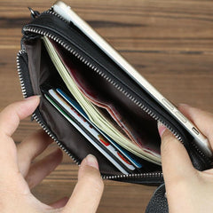 CASUAL MENS LEATHER SLIM ZIPPER CLUTCH WALLET PURSE BAG CLUTCH BAG CAR KEY CASE FOR MEN