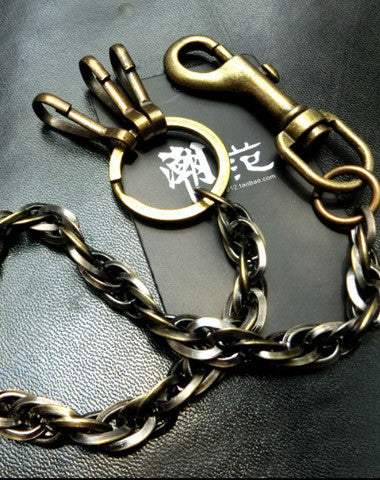 Brass Biker Wallet Chain Cool wallet Chain For Chain Wallet biker Wallet trucker Wallets - EverHandmade