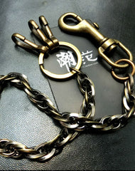 Brass Biker Wallet Chain Cool wallet Chain For Chain Wallet biker Wallet trucker Wallets - EverHandmade
