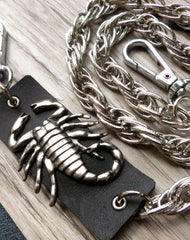 Sliver biker trucker punk scorpion hook wallet Chain for chain wallet biker wallet trucker wallet - EverHandmade