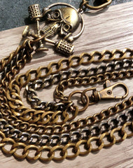 Brass biker trucker punk skull hook wallet Chain for chain wallet biker wallet trucker wallet