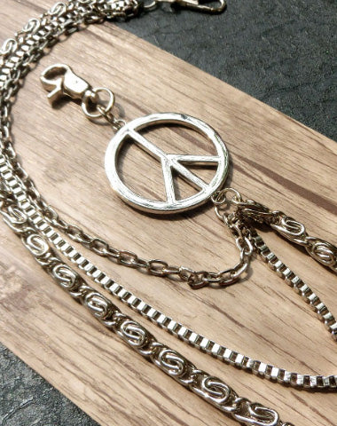Sliver biker trucker punk peace hook wallet Chain for chain wallet biker wallet trucker wallet - EverHandmade