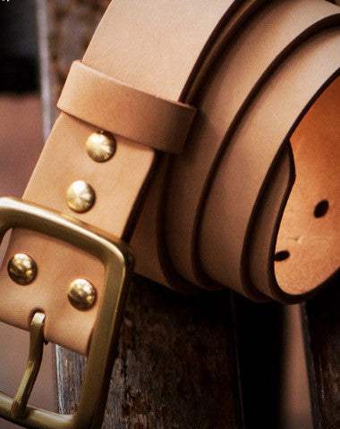 Handmade leather Beige gift Leather tooled men vintage men belt - EverHandmade