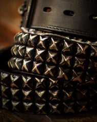 Handmade Custom personalized punk rivet Leather men White black belt