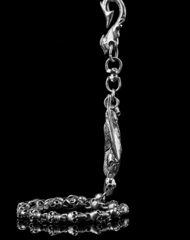 Brass biker trucker Skull punk Chain for chain wallet biker wallet trucker wallet - EverHandmade
