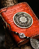 Handmade leather Mens Tibet Small biker chain wallet zipper billfold Chain Wallet for Men - EverHandmade