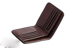Handmade men billfold wallet black coffee leather Indian carved billfold wallet for men - EverHandmade