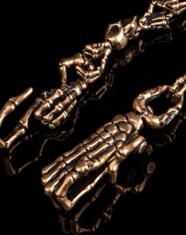 Brass biker trucker skull hand god hand Chain for chain wallet biker wallet trucker wallet - EverHandmade