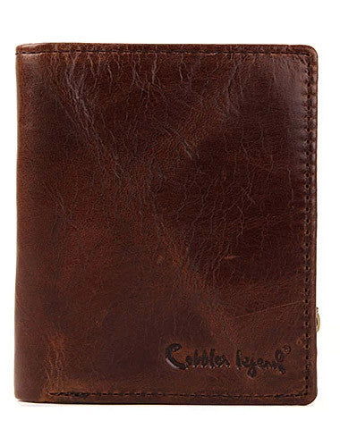 Vintage Bifold Coffee genuine Leather billfold wallet For Men Zipper photo card holder - EverHandmade