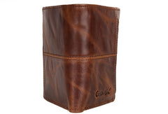 Vintage Bifold Coffee genuine Leather billfold wallet For Men Zipper photo card holder