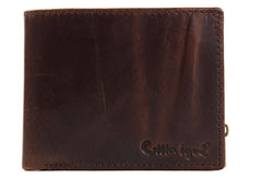 Genuine Leather Vintage Bifold Coffee billfold wallet For Men W/ photo coin slots