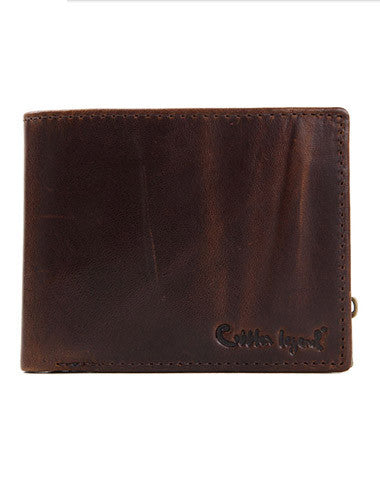 Genuine Leather Vintage Bifold Coffee billfold wallet For Men W/ photo coin slots