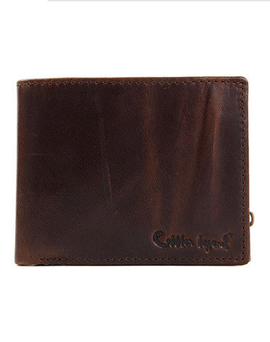 Genuine Leather Vintage Bifold Coffee billfold wallet For Men W/ photo coin slots - EverHandmade