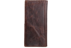 Handmade Vintage Bifold Coffee Men Leather Long wallet clutch purse For Men