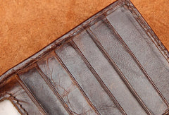 Handmade Vintage Bifold Coffee Men Leather Long wallet clutch purse For Men