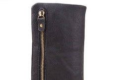 Vintage Mens Leather Long Wallets Cool Leather Bifold Long Wallet for Men