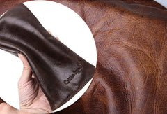 Vintage Mens Leather Long Wallets Cool Leather Bifold Long Wallet for Men