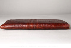 Vintage Bifold Coffee genuine Leather Long wallet clutch bag For Men Zipper holder - EverHandmade
