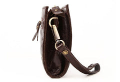 Men Leather clutch Vintage Bifold Coffee Long wallet men leather zip clutch bag