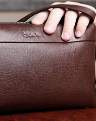 Genuine leather clutch long wallet leather men phone clutch vintage wallet for men