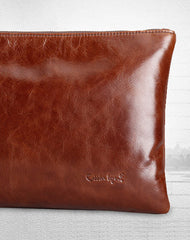 Genuine Leather large clutch leather men phone pad zip clutch vintage wallet for men - EverHandmade