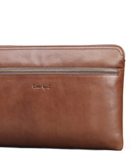 Leather large clutch leather men Wristlet Wallet zipper clutch wallet for men