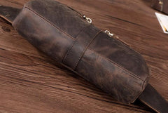 COOL Dark Brown LEATHER MENS FANNY PACK BUMBAG WAIST BAG FOR MEN