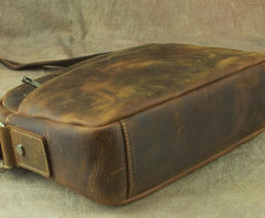 COOL Vintage Brown LEATHER MENS Small Side Bag Messenger Bag for Men