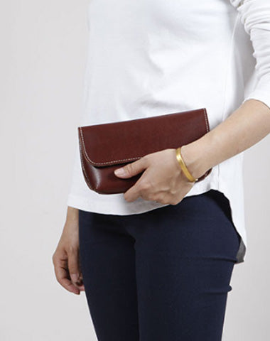 Genuine Leather Cute Long Slim Wallet Clutch Passport Wallet Purse For Women Girl