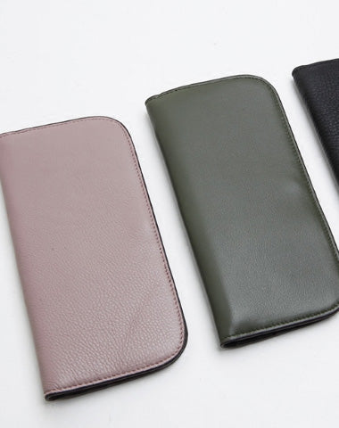 Genuine Leather Cute Long Slim Wallet Clutch Passport Wallet Purse For Women Girl